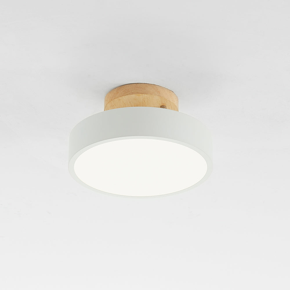 Quinn Moderne LED Plafondlamp Hout/Acryl Hout/Wit/Roze/Groen/Grijs Slaap/Eet/Woonkamer
