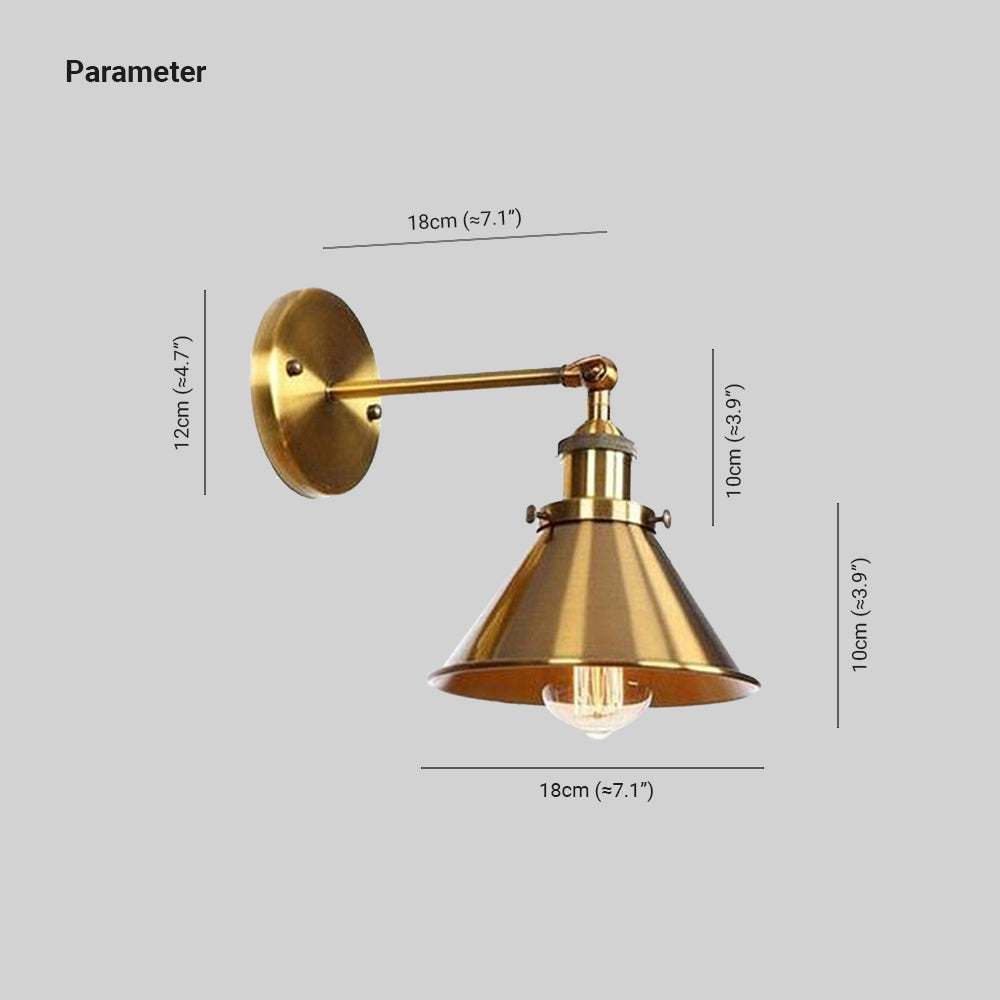 Brady Industrie LED Wandlampen Zilver Zwart Goud Metaal Eetkamer