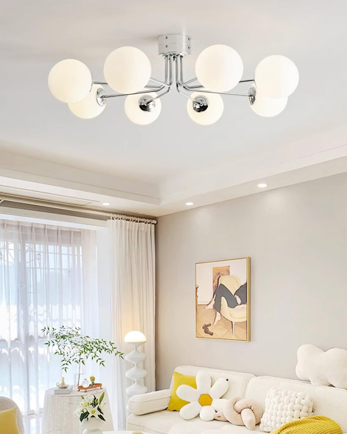 Othien plafondlamp goud wit bol