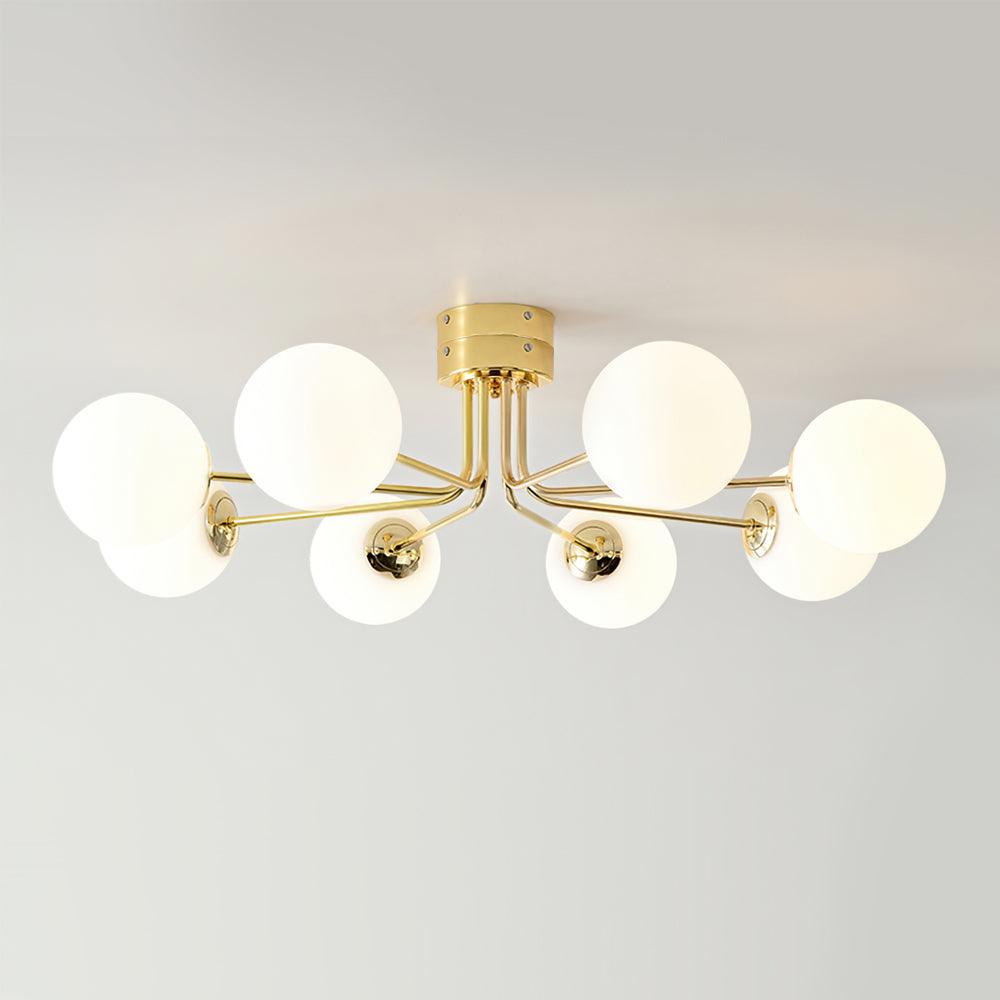 Othien plafondlamp goud wit bol