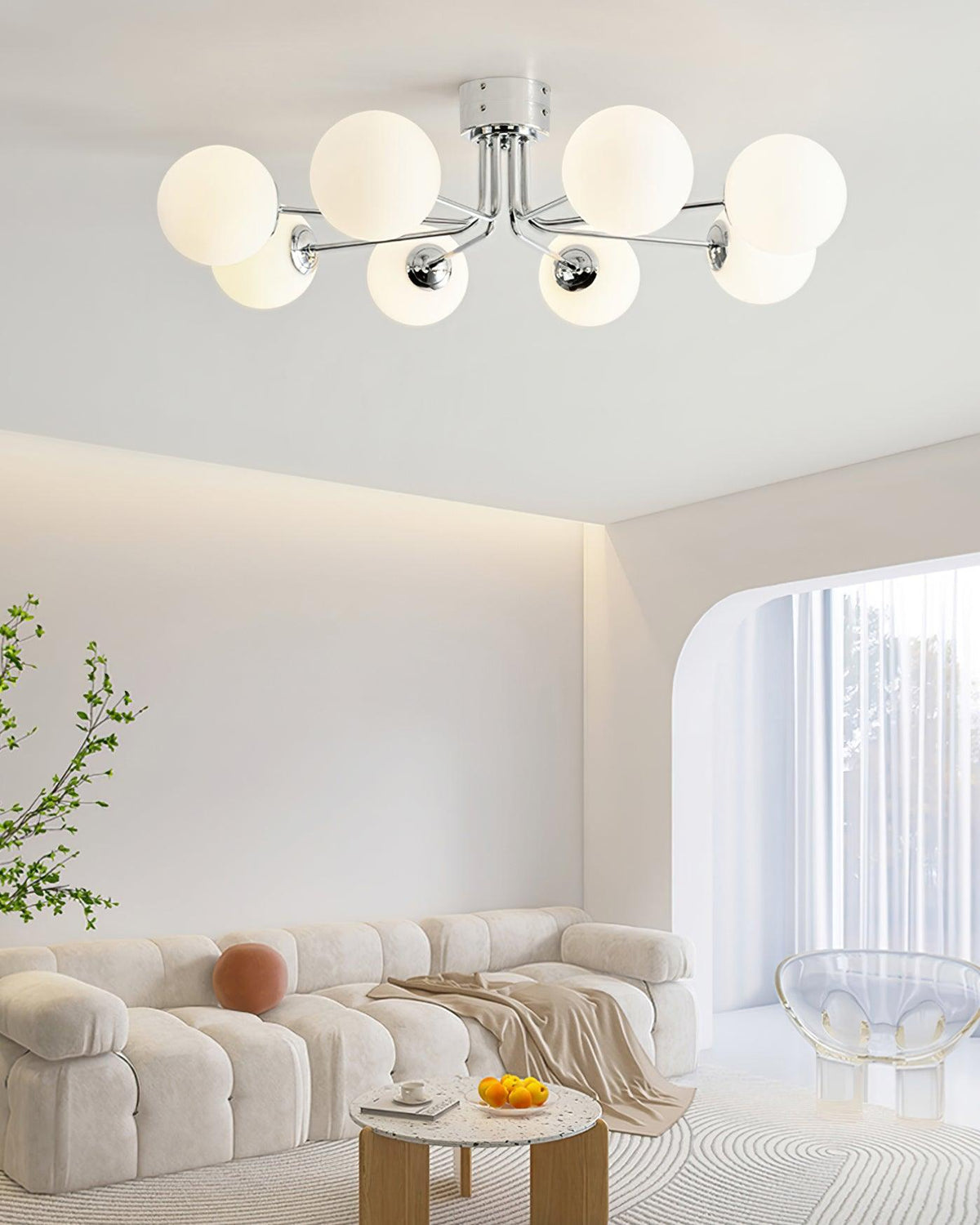Othien plafondlamp goud wit bol