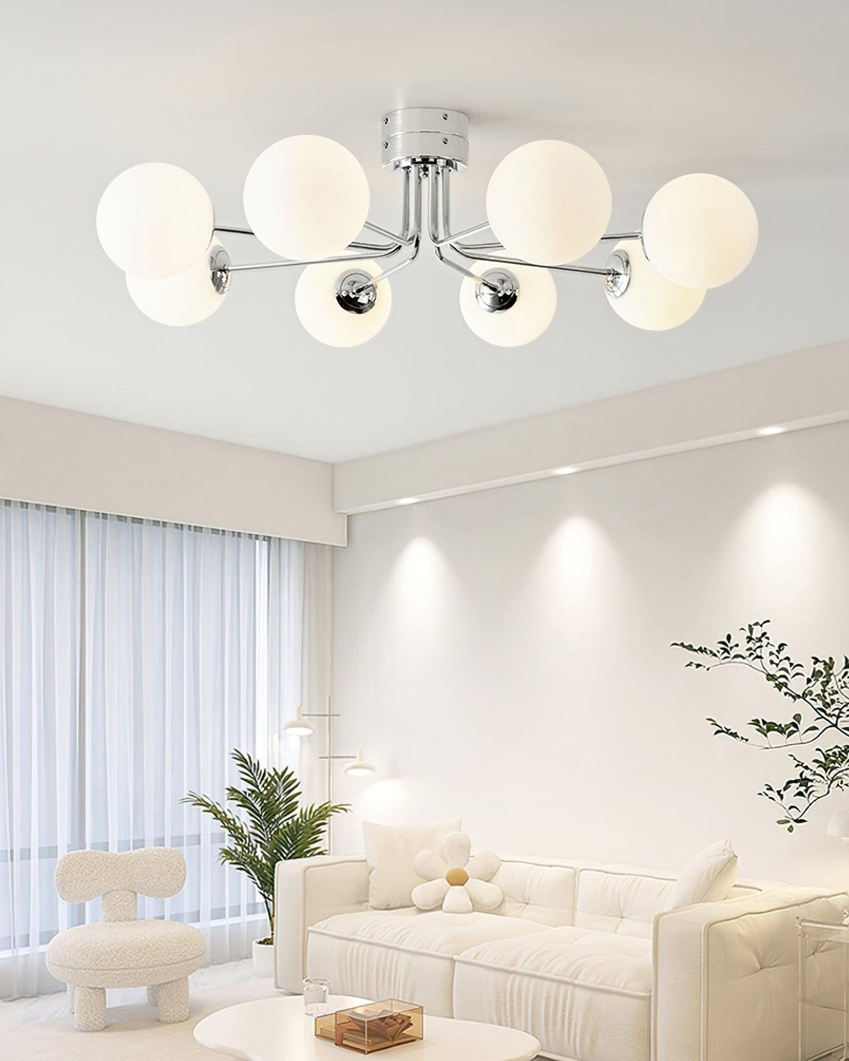 Othien plafondlamp goud wit bol