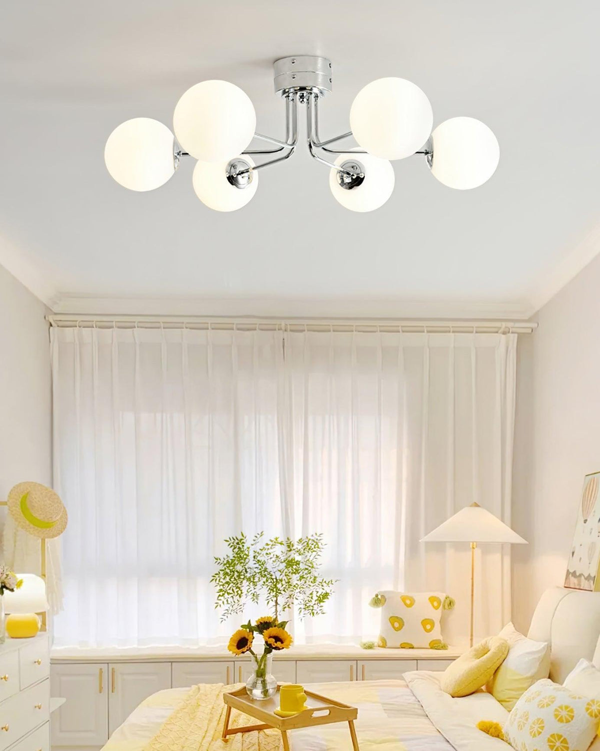 Othien plafondlamp goud wit bol