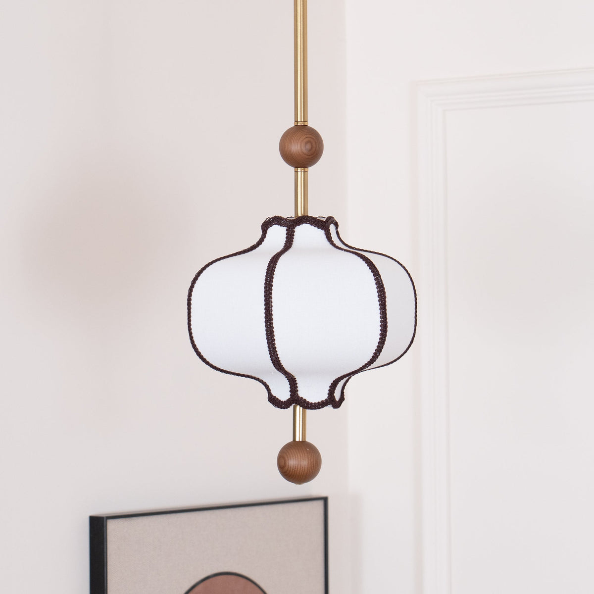 Miralielle hanglamp met lantaarnstof voor woonkamer