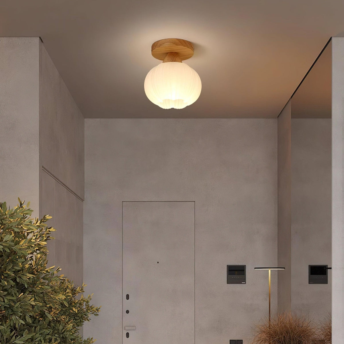 Dura Grote Bloemzak plafondlamp van Hout