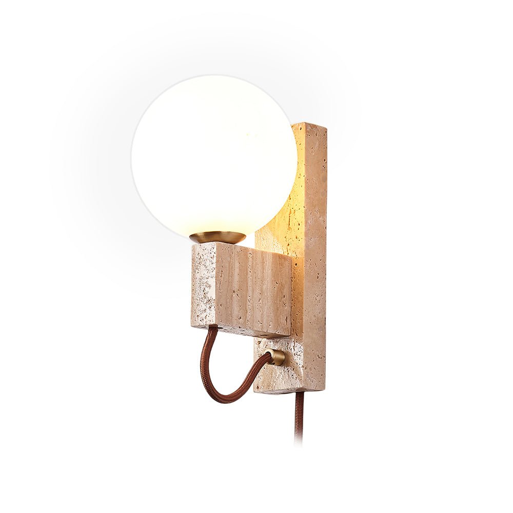 Talt bollen-travertin wandlamp