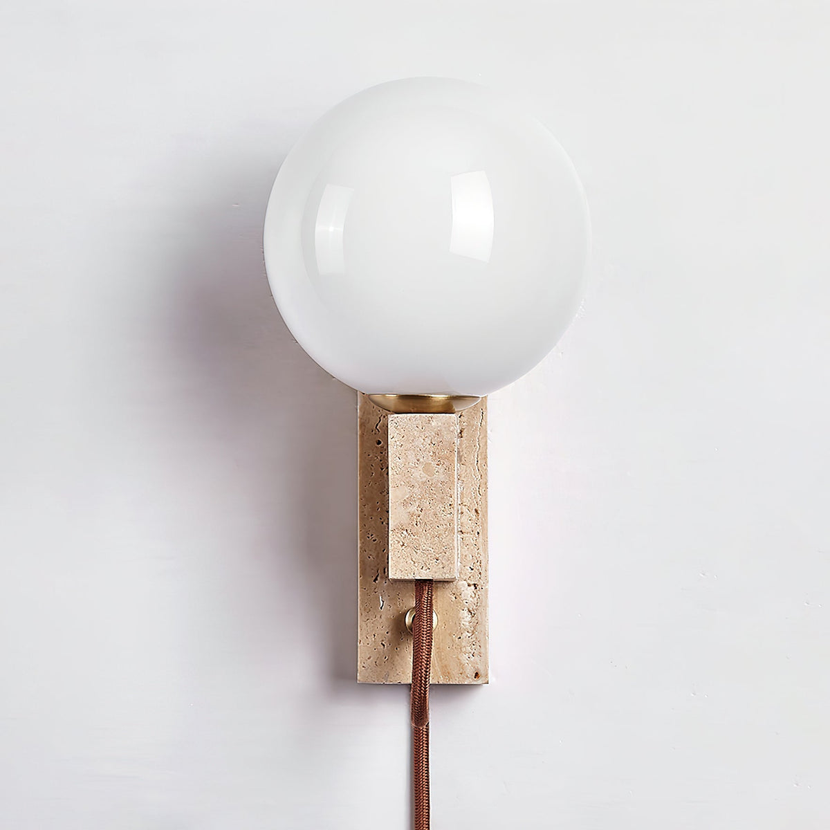 Talt bollen-travertin wandlamp
