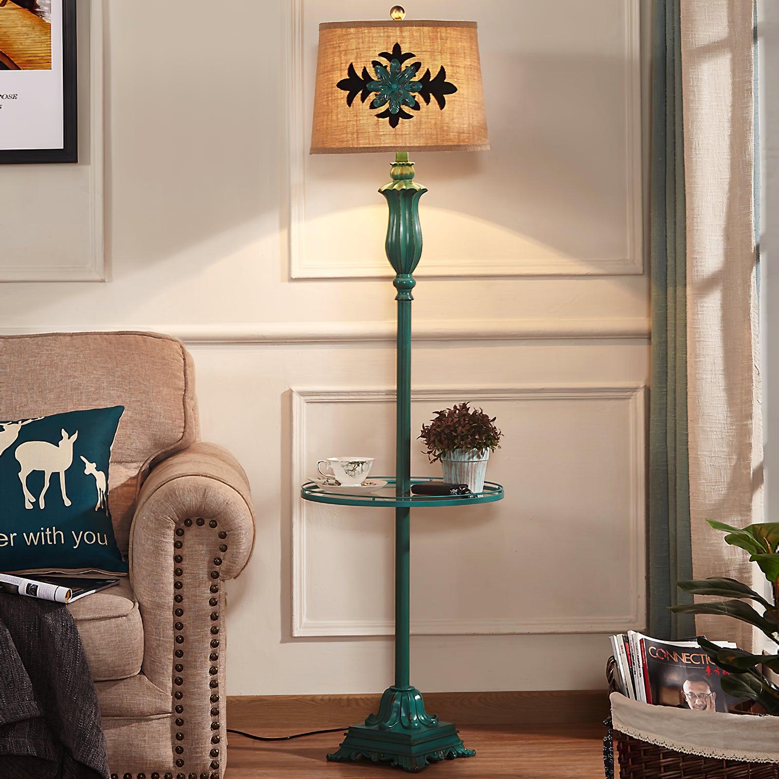 Eryn Vintage Maan LED Vloerlamp Groen Metaal/Resin Slaapkamer