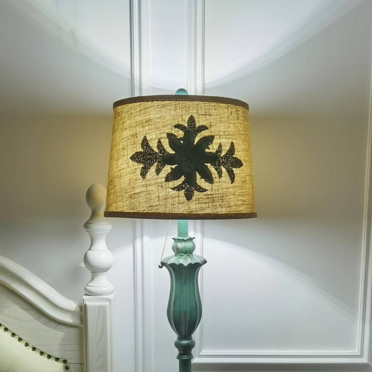 Eryn Vintage Maan LED Vloerlamp Groen Metaal/Resin Slaapkamer