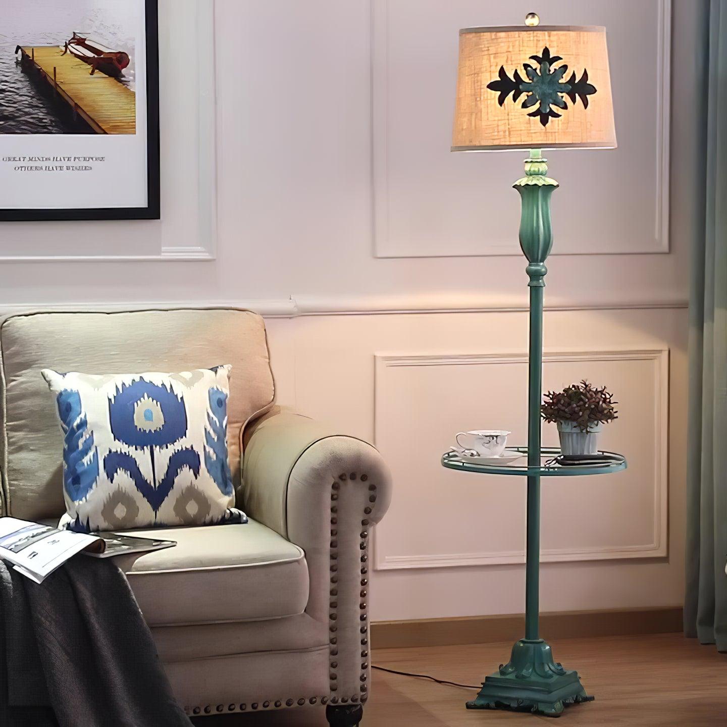 Eryn Vintage Maan LED Vloerlamp Groen Metaal/Resin Slaapkamer