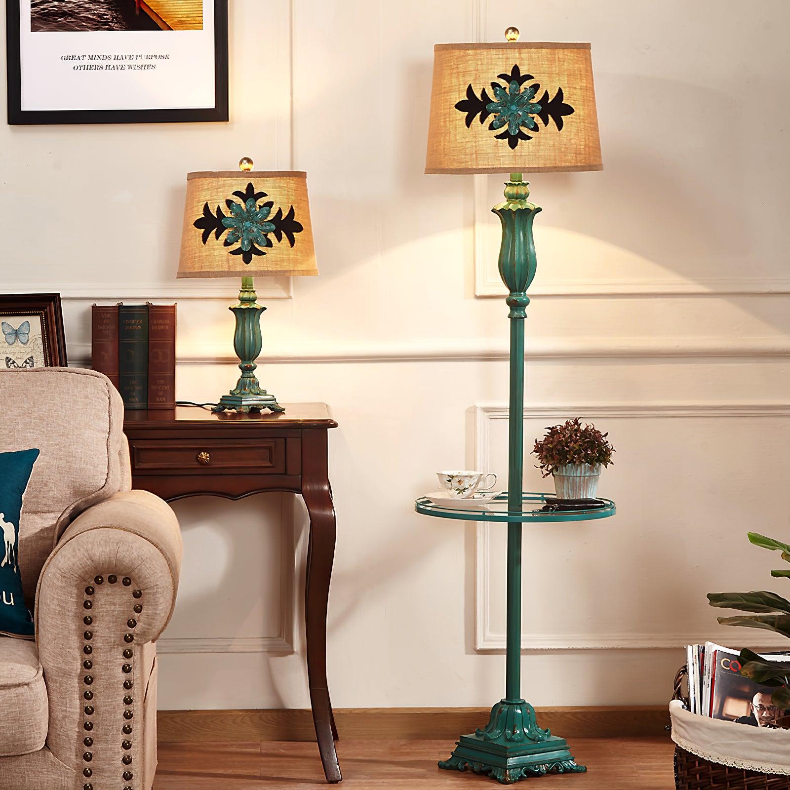 Eryn Vintage Maan LED Vloerlamp Groen Metaal/Resin Slaapkamer