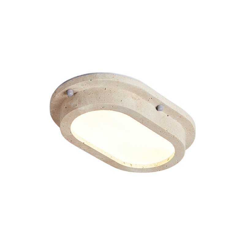 Remy minimalistische plafondlamp van geel travertin