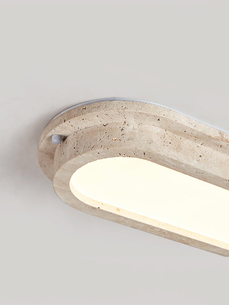 Remy minimalistische plafondlamp van geel travertin