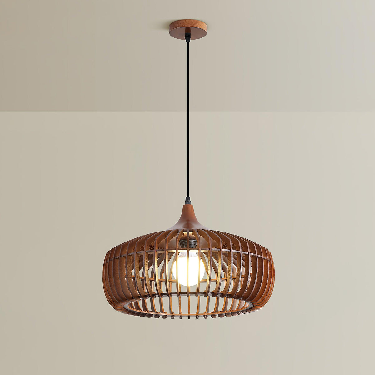 Lixu houten retro hanglamp