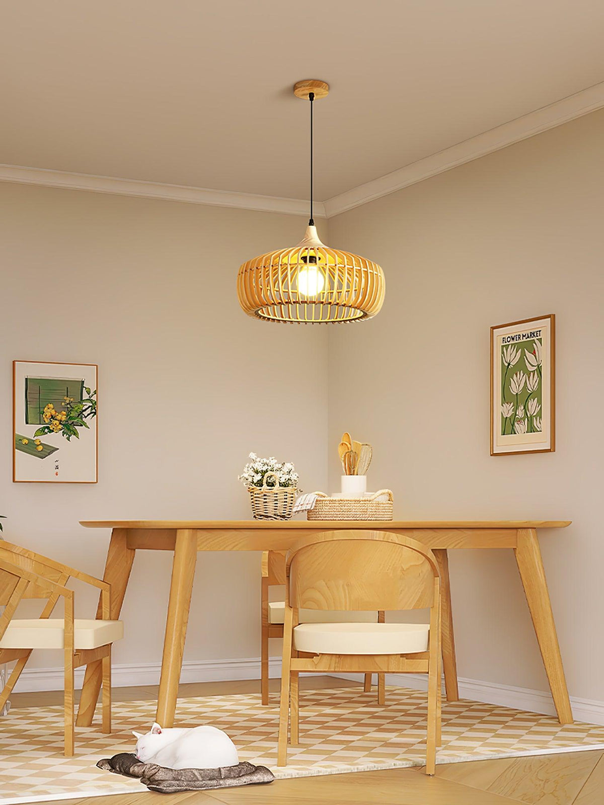 Lixu houten retro hanglamp