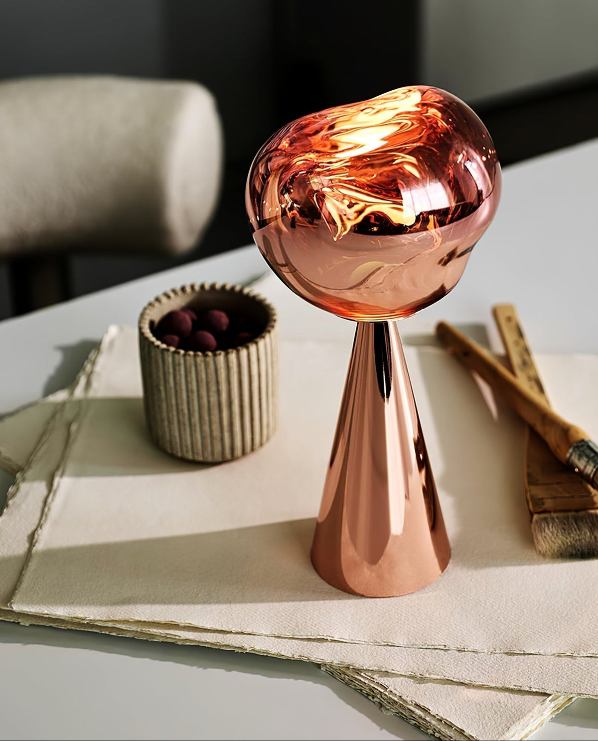Dimza moderne tafellamp in goud
