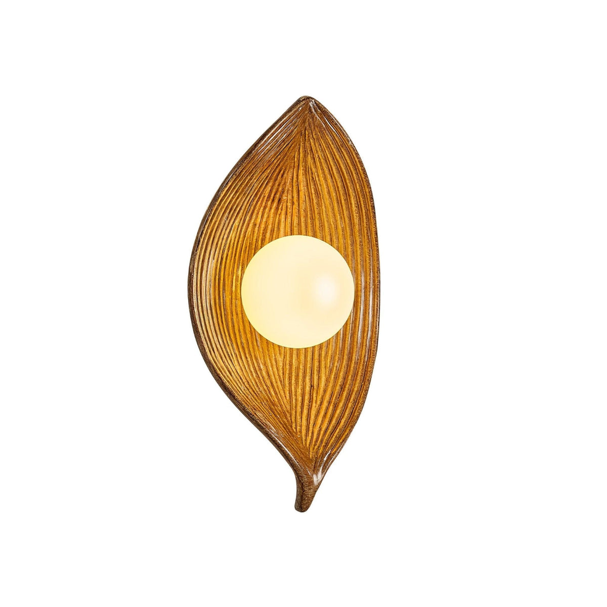 Lirixa wandlamp met bladmotief in hars en metaal