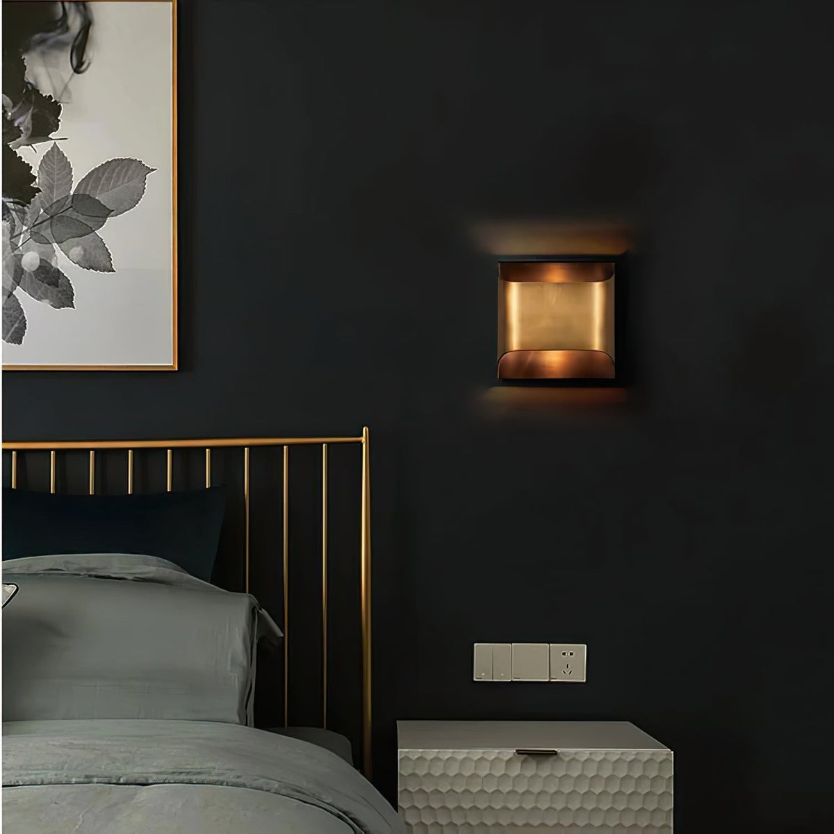 Hardy wandlamp van messing
