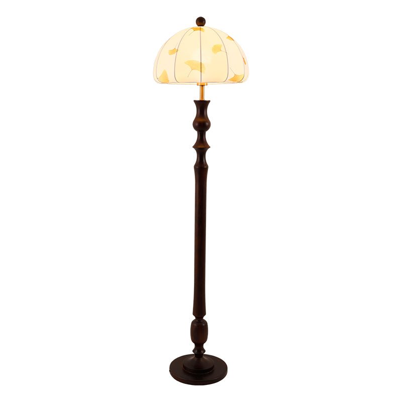 Ginkgore Houten Stoffen Vintage vloerlamp