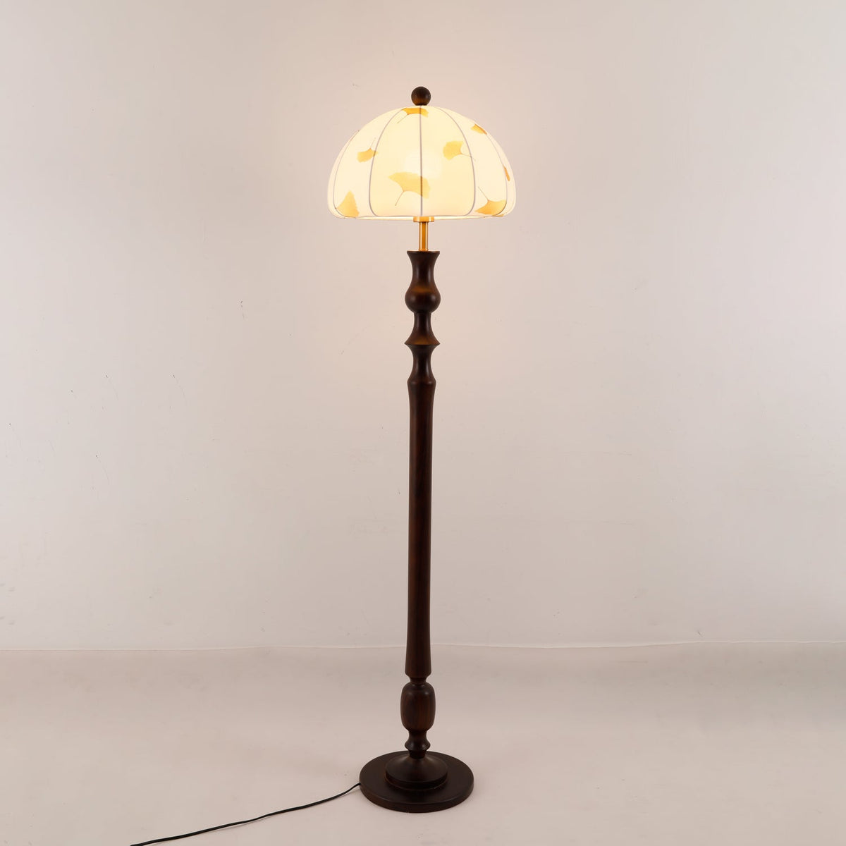 Ginkgore Houten Stoffen Vintage vloerlamp