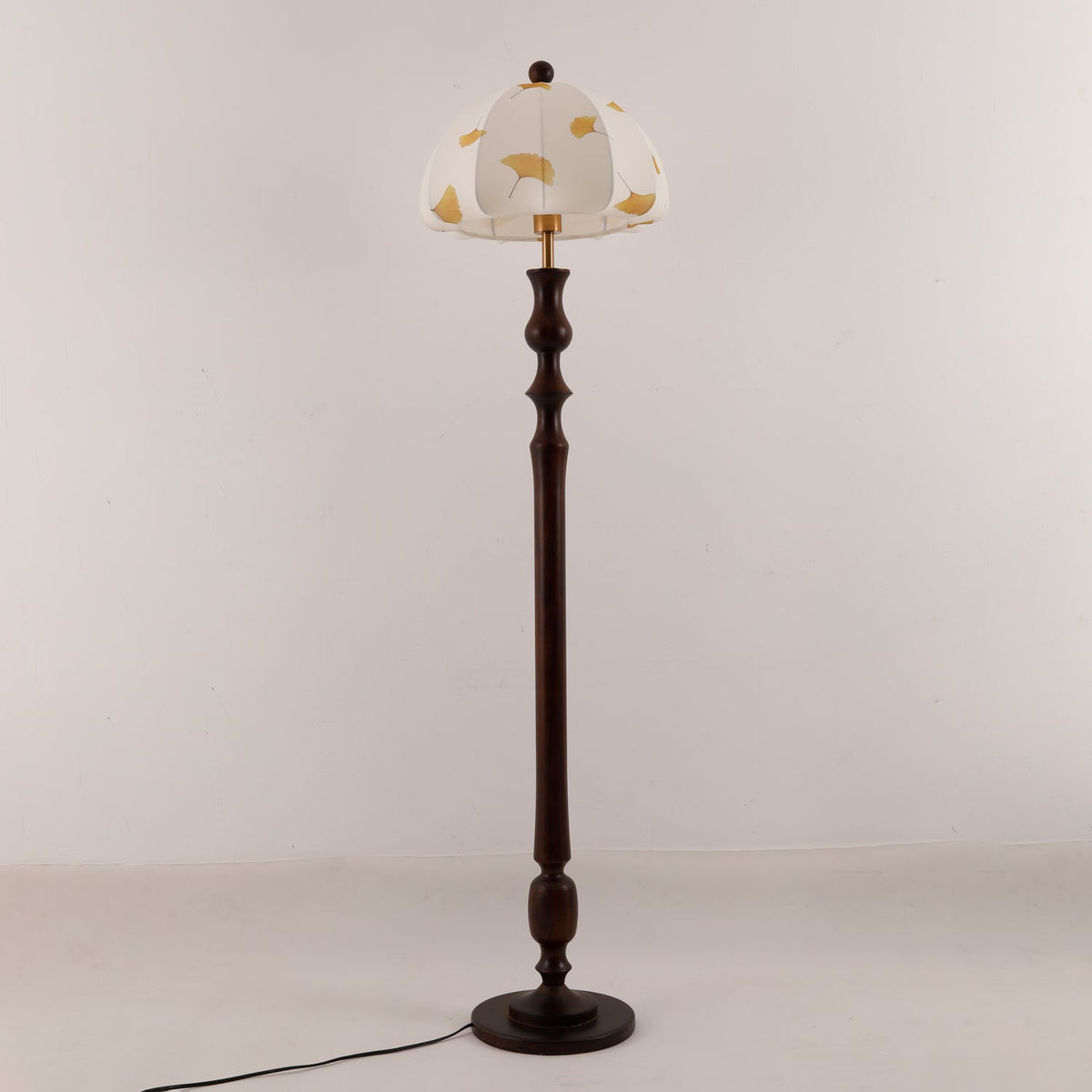 Ginkgore Houten Stoffen Vintage vloerlamp