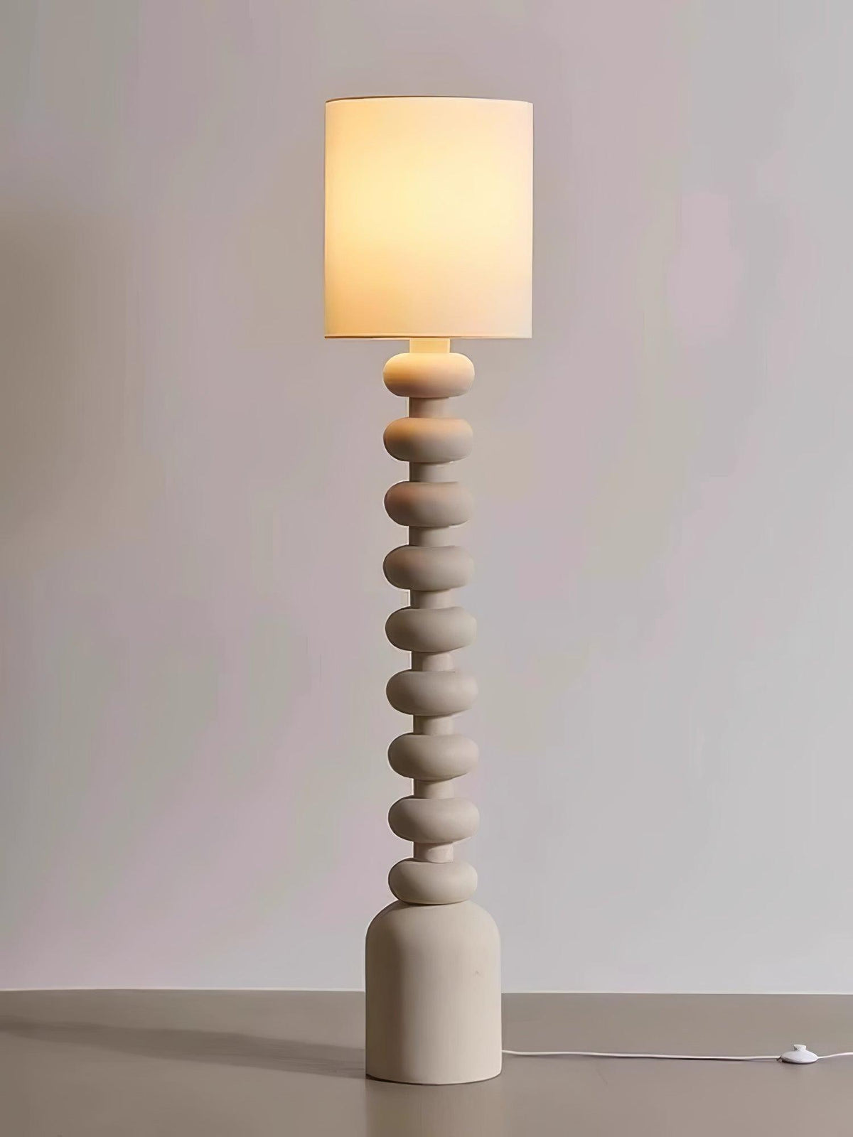 Khev Moderne vloerlamp met stoffen kap