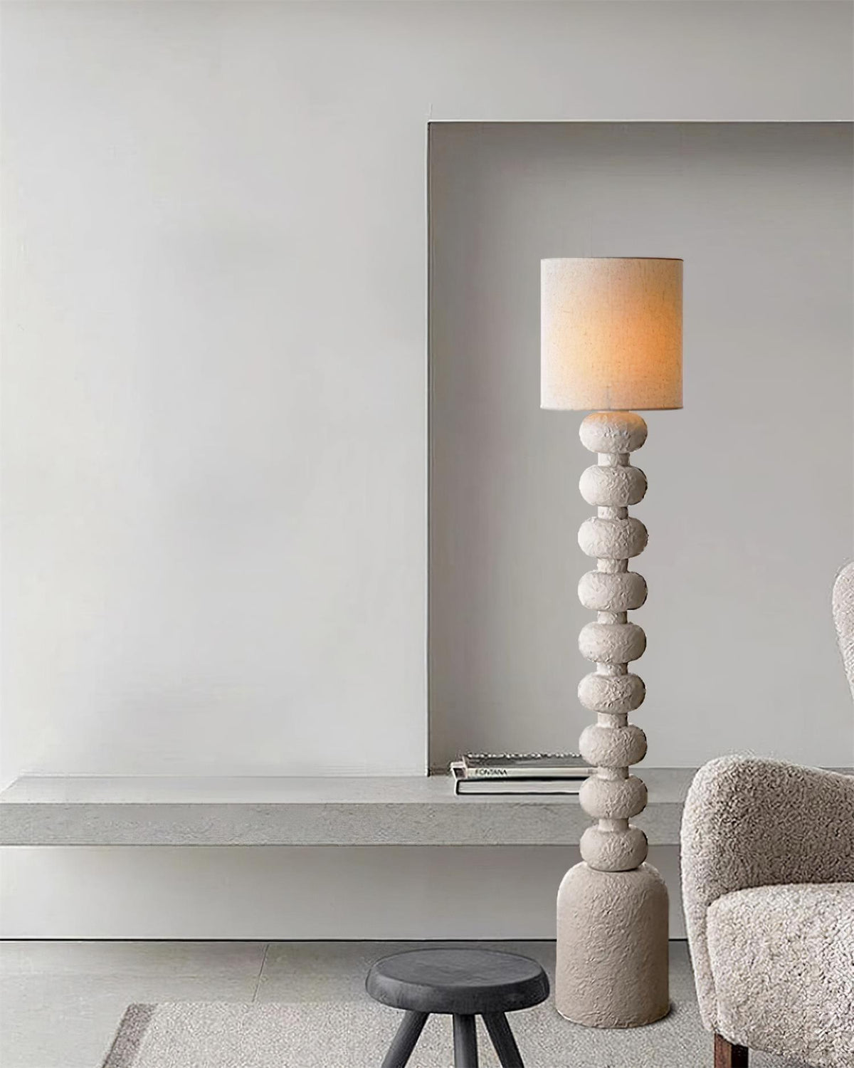 Khev Moderne vloerlamp met stoffen kap