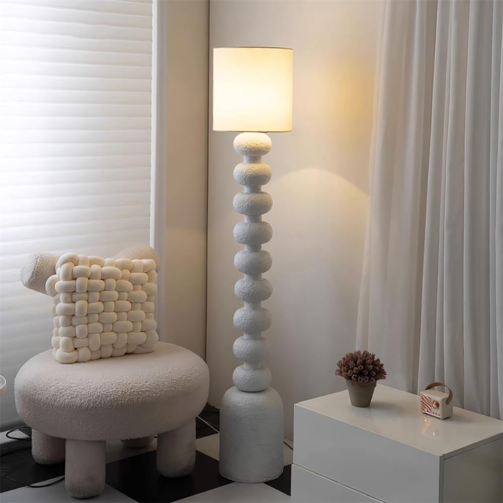 Khev Moderne vloerlamp met stoffen kap