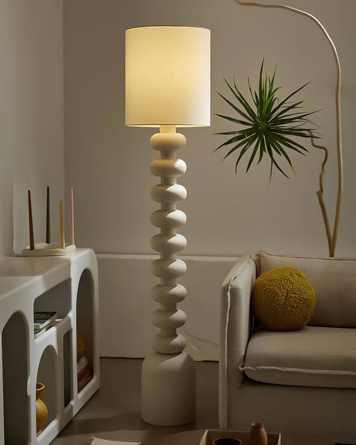 Khev Moderne vloerlamp met stoffen kap