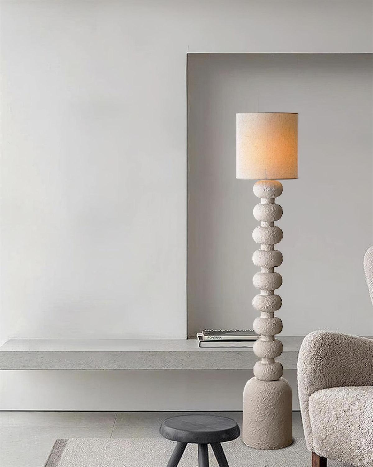 Khev Moderne vloerlamp met stoffen kap