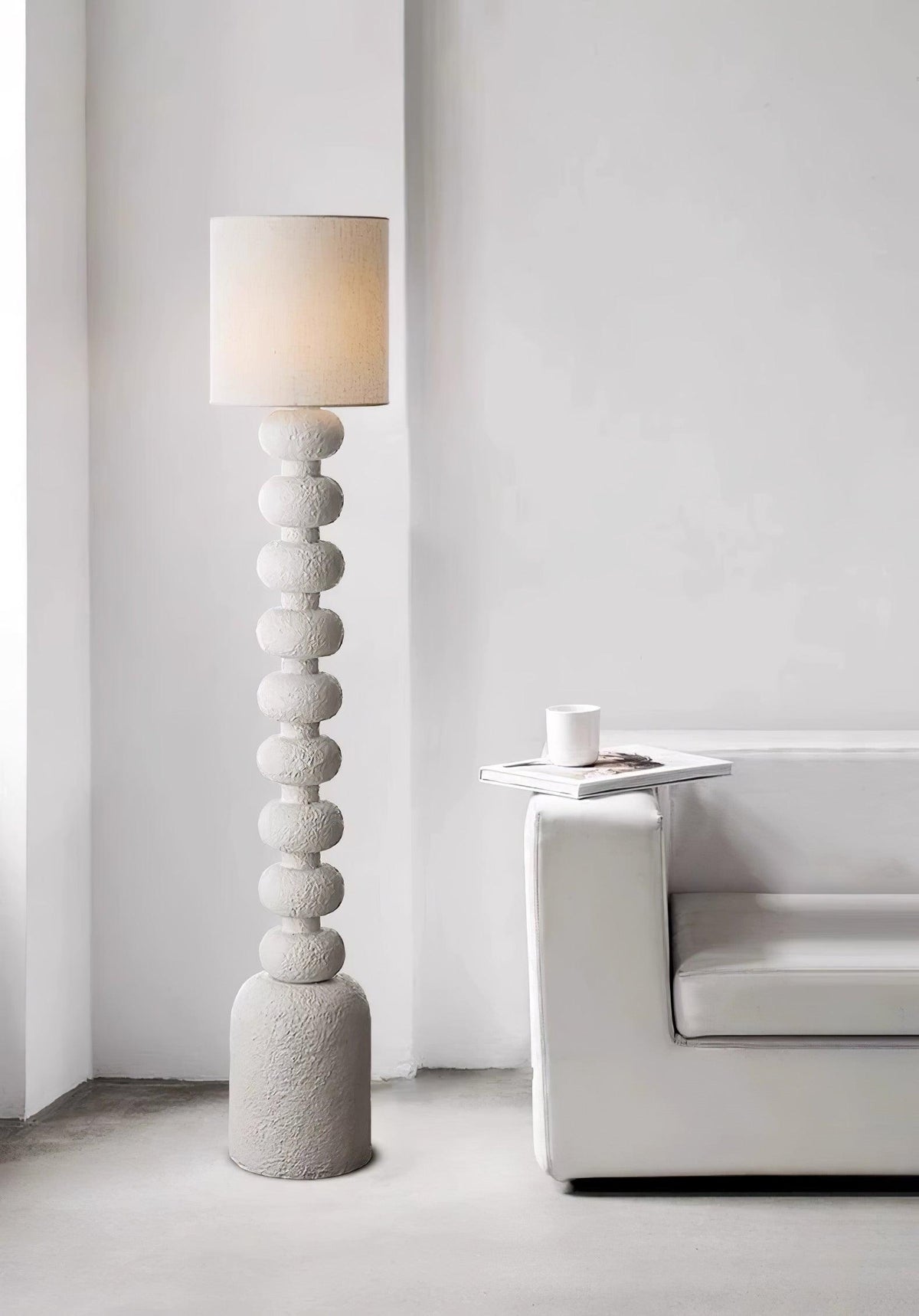 Khev Moderne vloerlamp met stoffen kap