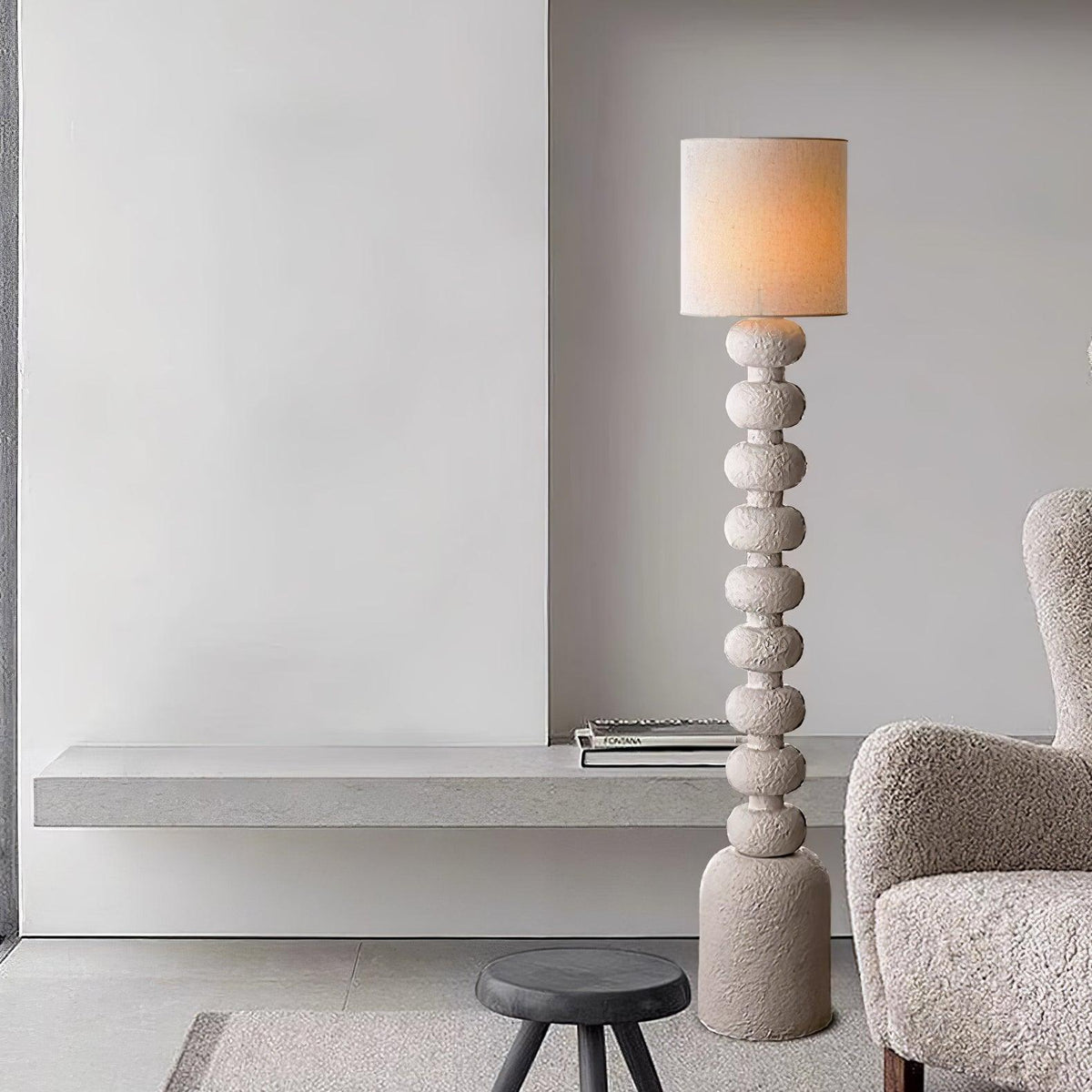 Khev Moderne vloerlamp met stoffen kap