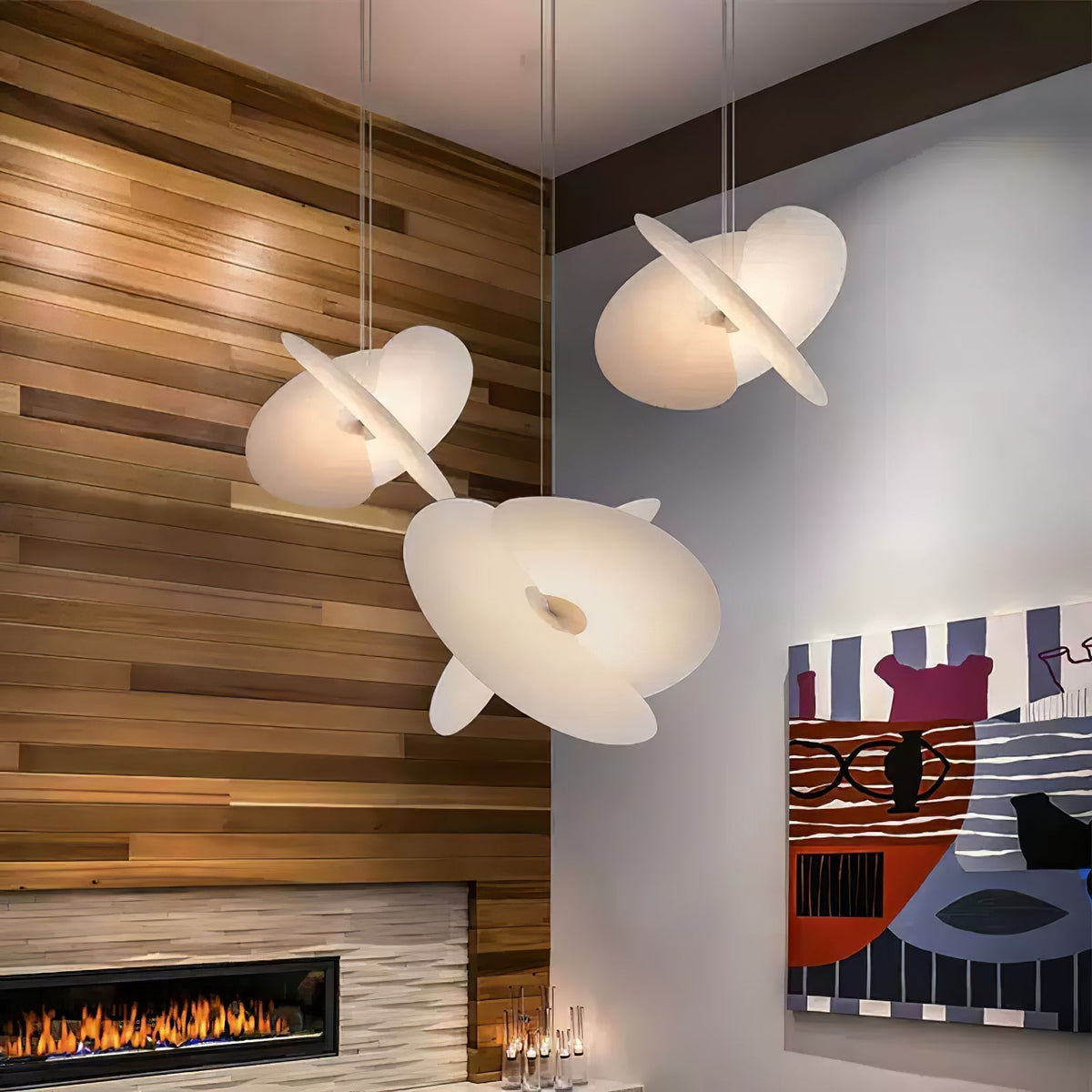 Whirl Moderne hanglamp van stof