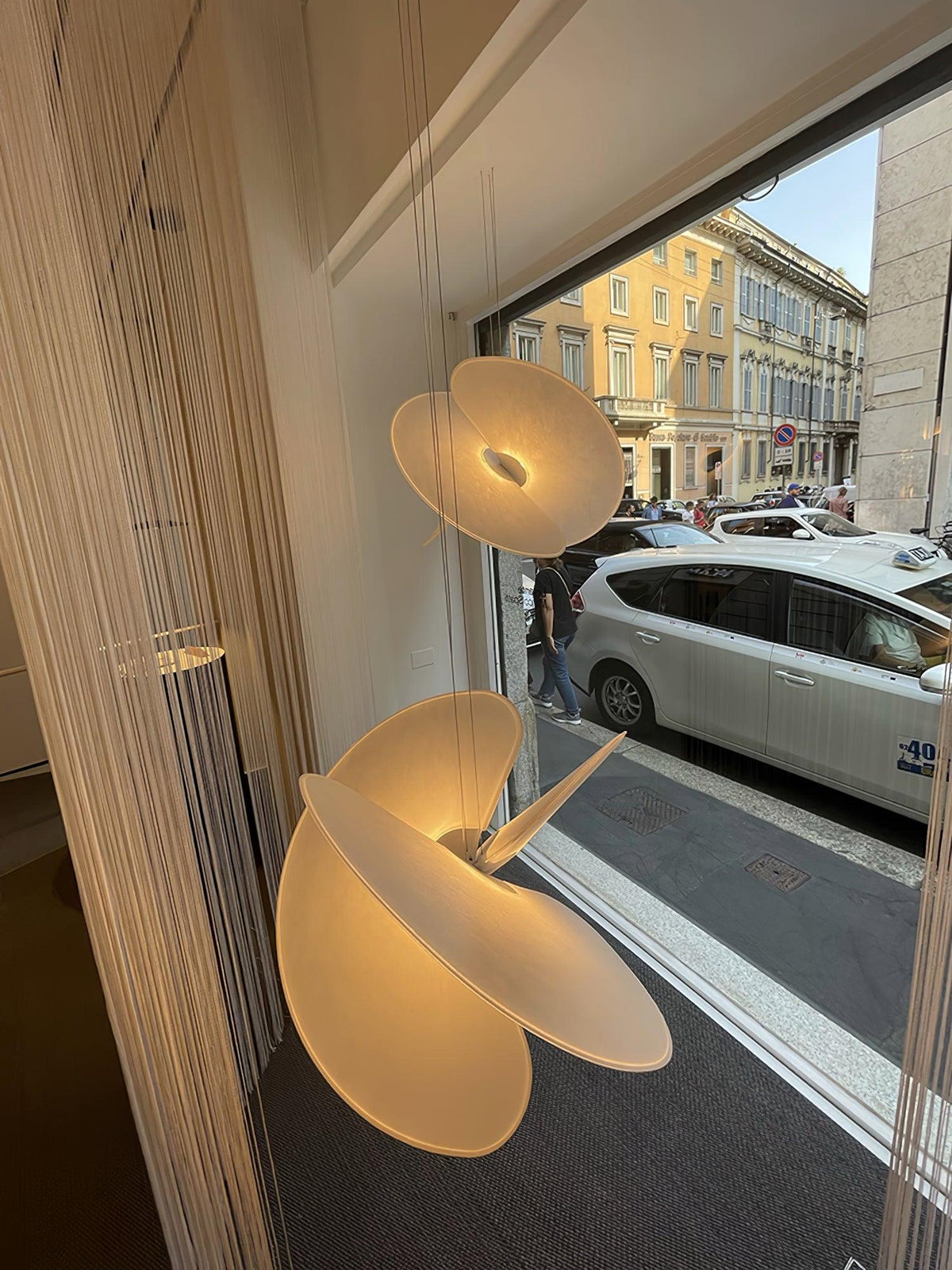 Whirl Moderne hanglamp van stof