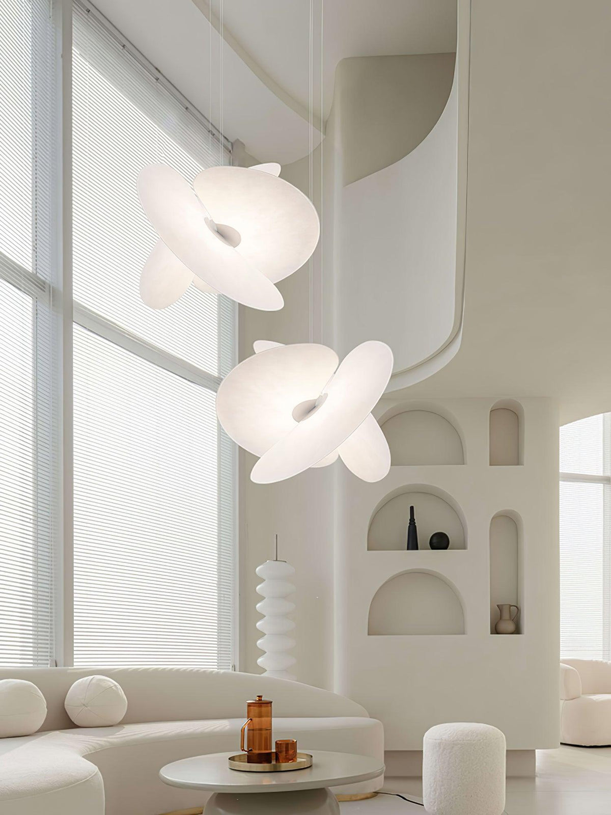 Whirl Moderne hanglamp van stof