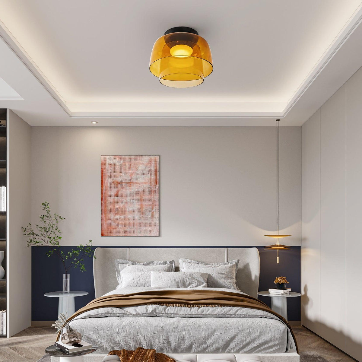 Miroriella plafondlamp gelaagde structuur warm elegant