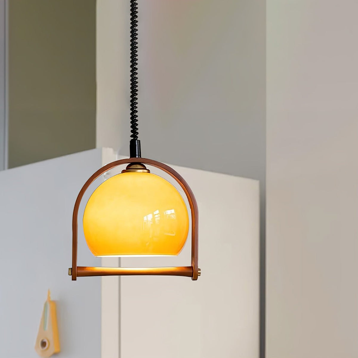 Cesilarae Premium Noordse kunst glas hout hanglamp
