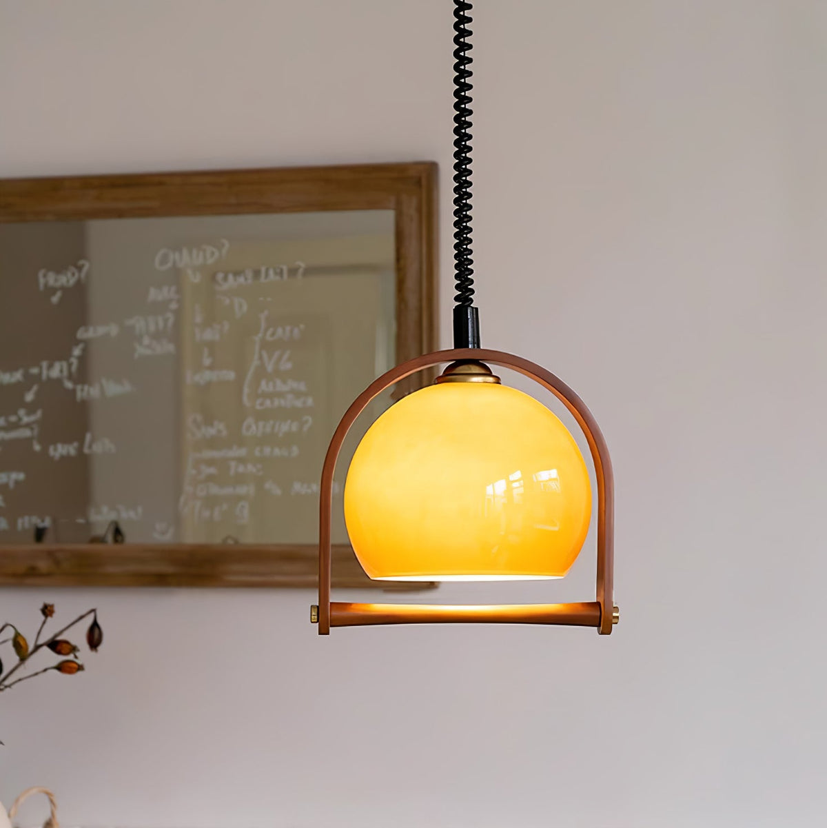 Cesilarae Premium Noordse kunst glas hout hanglamp