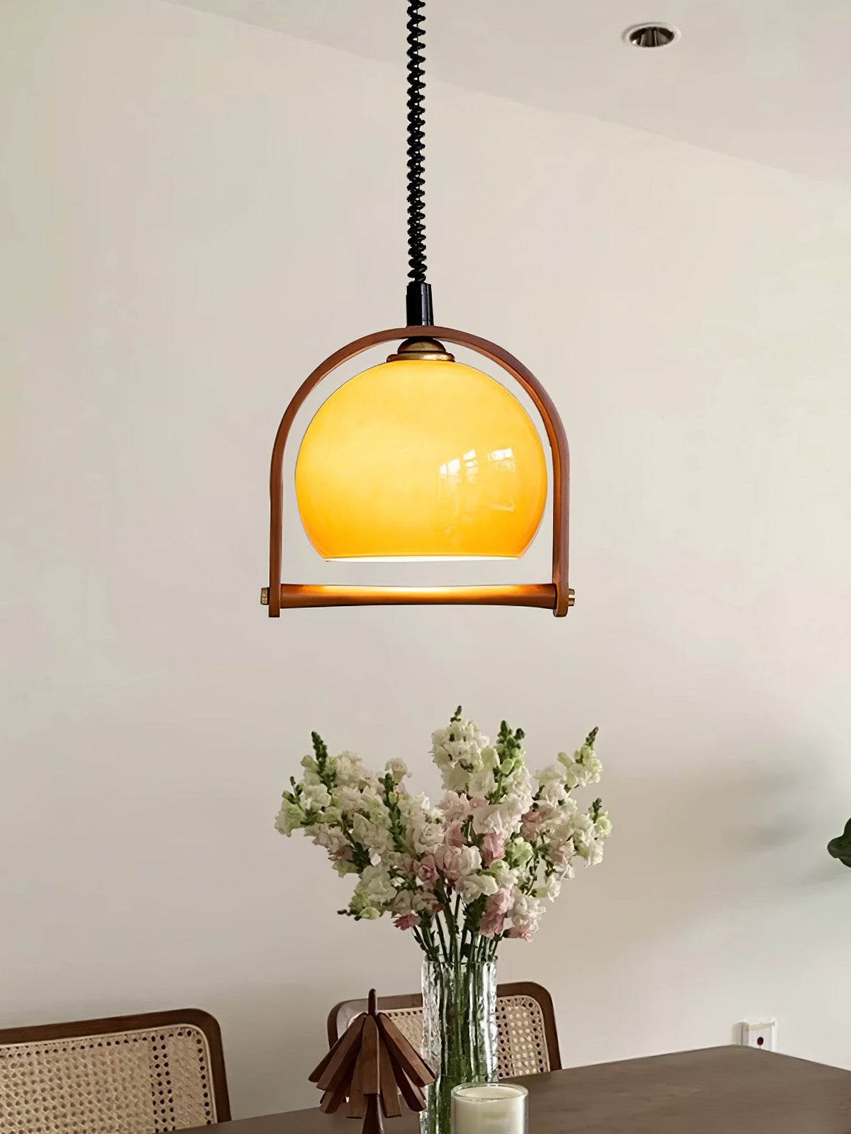 Cesilarae Premium Noordse kunst glas hout hanglamp