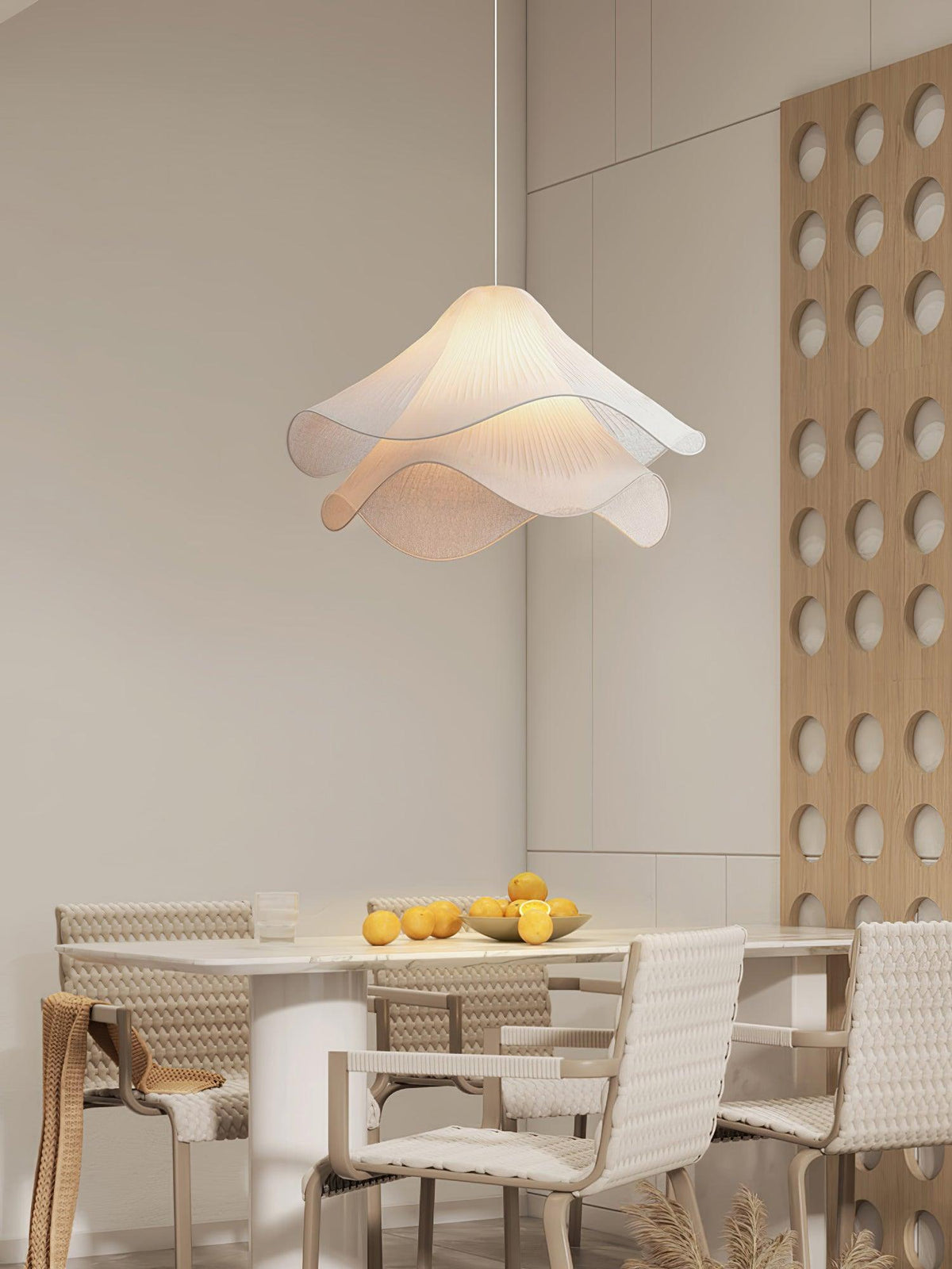 Cirirenne elegante bloemvormige stoffen hanglamp