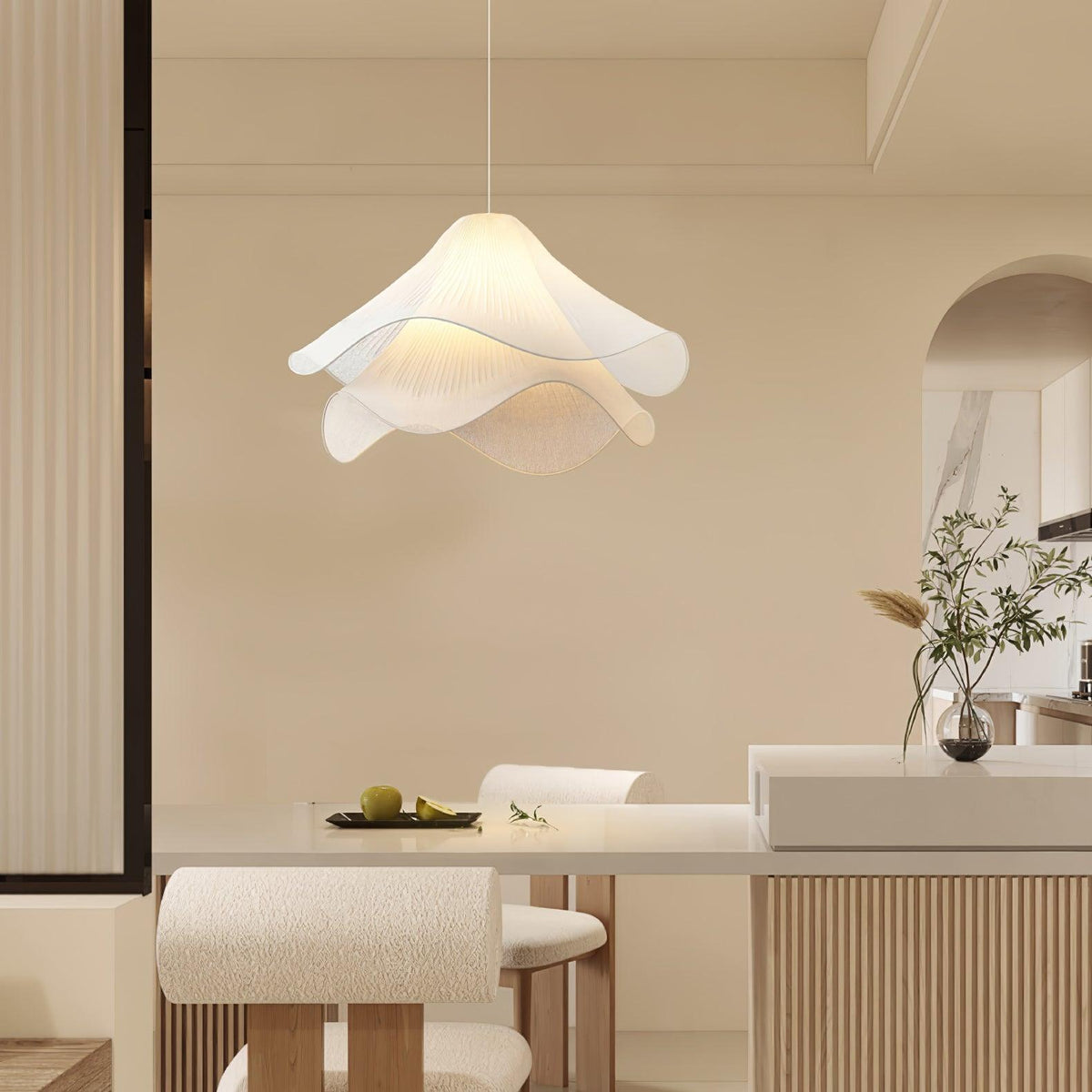 Cirirenne elegante bloemvormige stoffen hanglamp