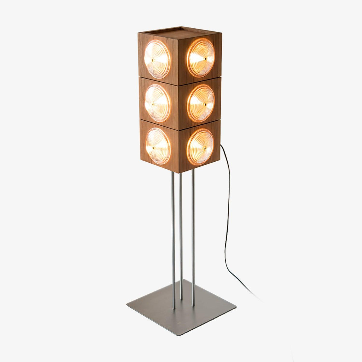 Avraearae modulaire vloerlamp van kersenhout
