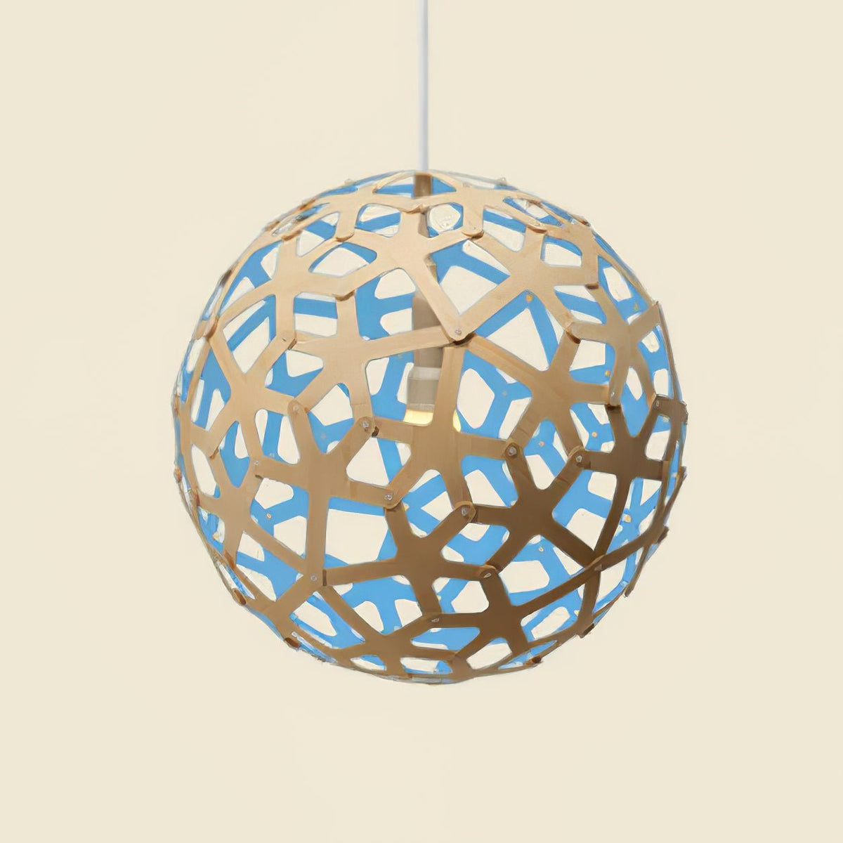 Rininia hanglamp geometrisch geweven hout