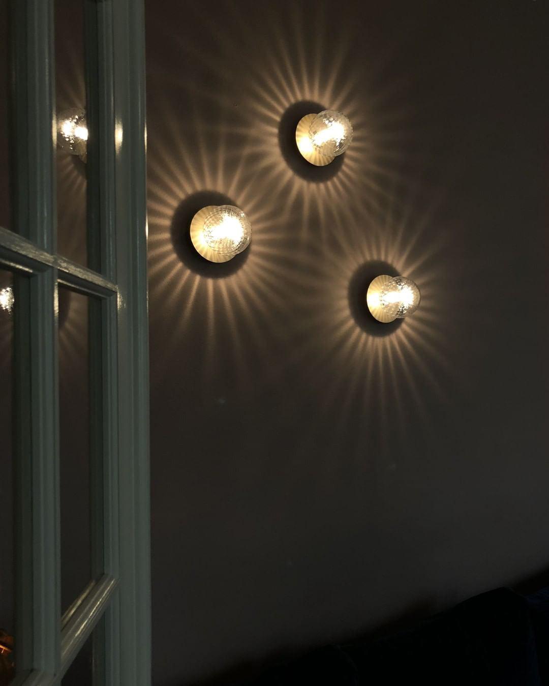 Nifte wandlamp Ronde Schijf Mondblaasglas Minimalistisch met bolvormige kap