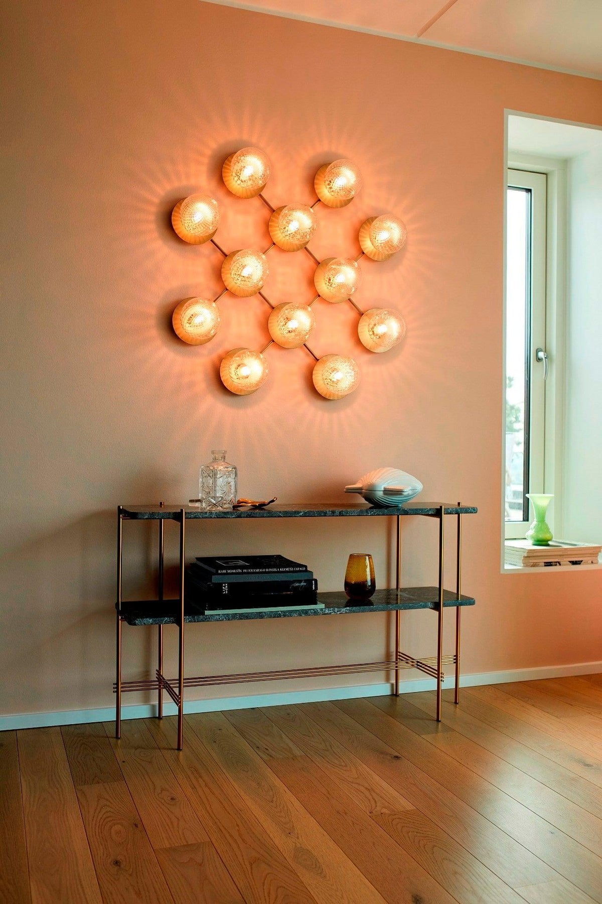 Nifte wandlamp Ronde Schijf Mondblaasglas Minimalistisch met bolvormige kap