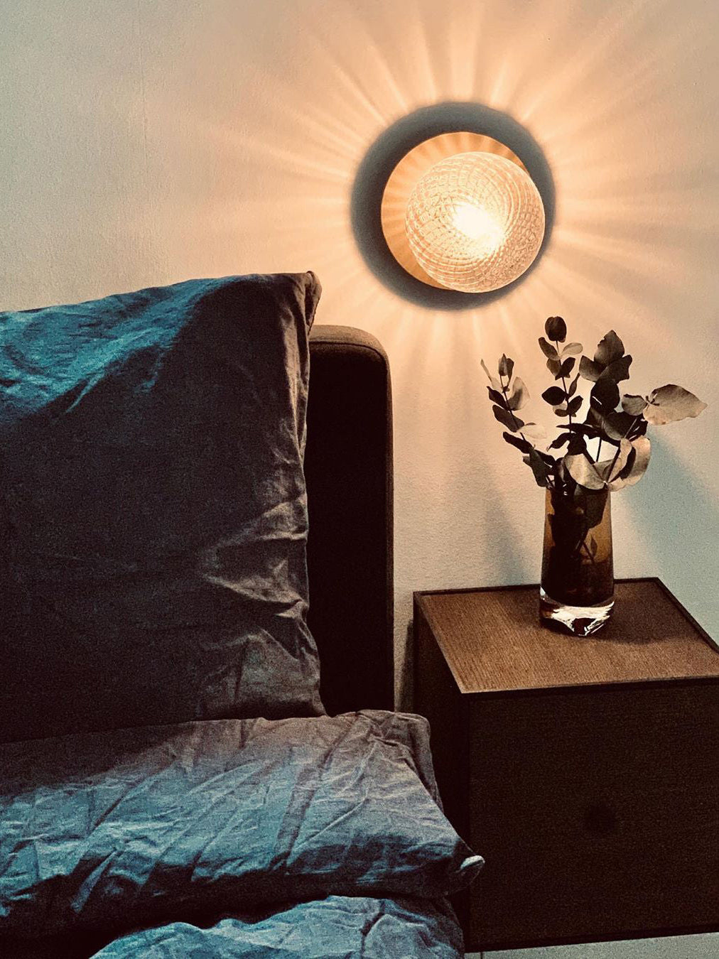 Nifte wandlamp Ronde Schijf Mondblaasglas Minimalistisch met bolvormige kap