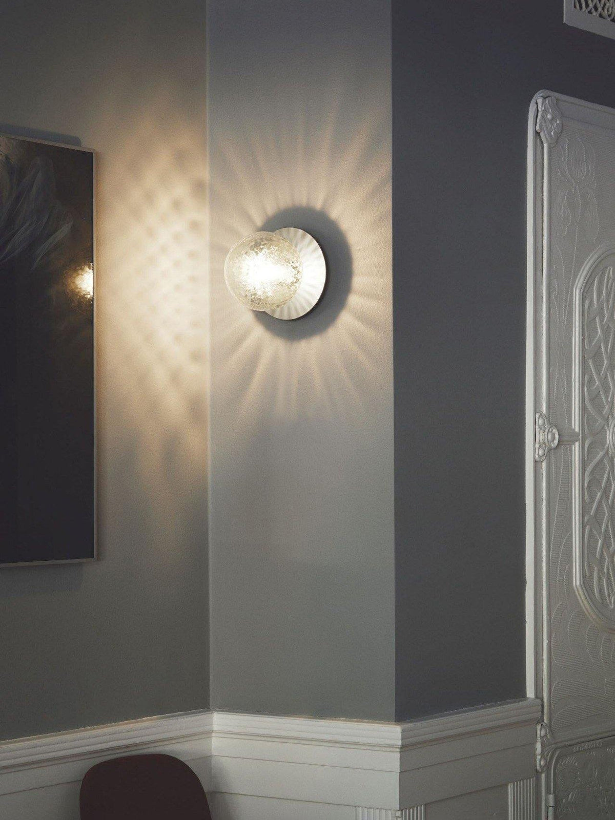 Nifte wandlamp Ronde Schijf Mondblaasglas Minimalistisch met bolvormige kap