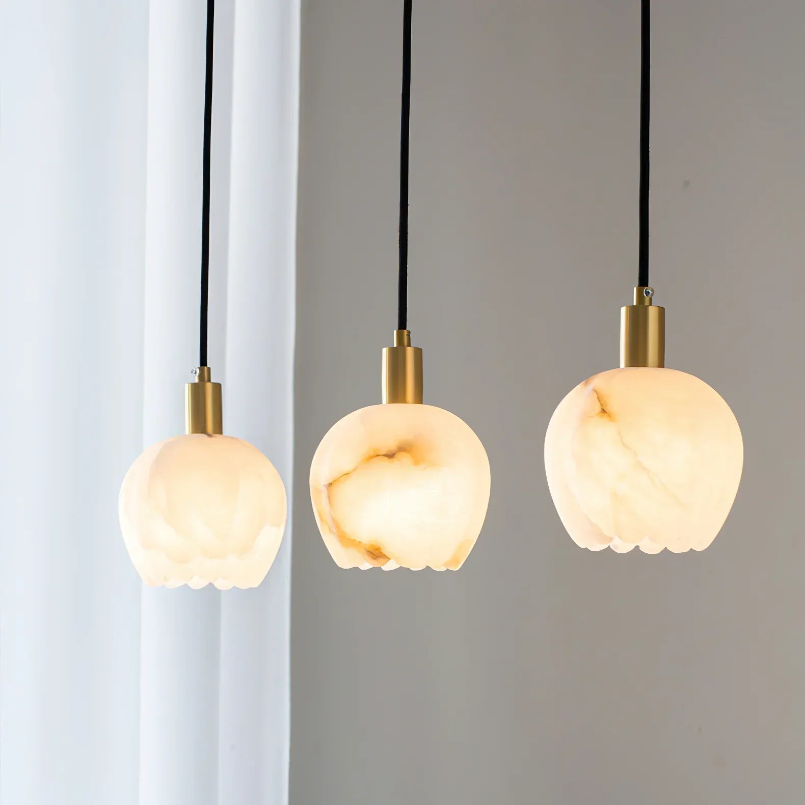 Ozawa Modern Ronde Bloem Metaal Hars Hanglampen Slaapkamer Eetkamer