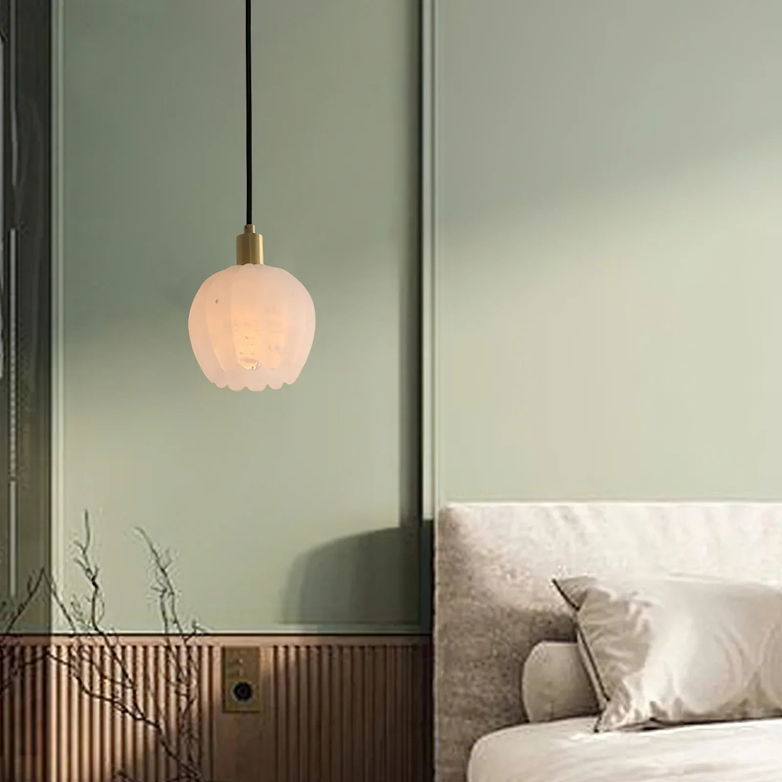 Ozawa Modern Ronde Bloem Metaal Hars Hanglampen Slaapkamer Eetkamer