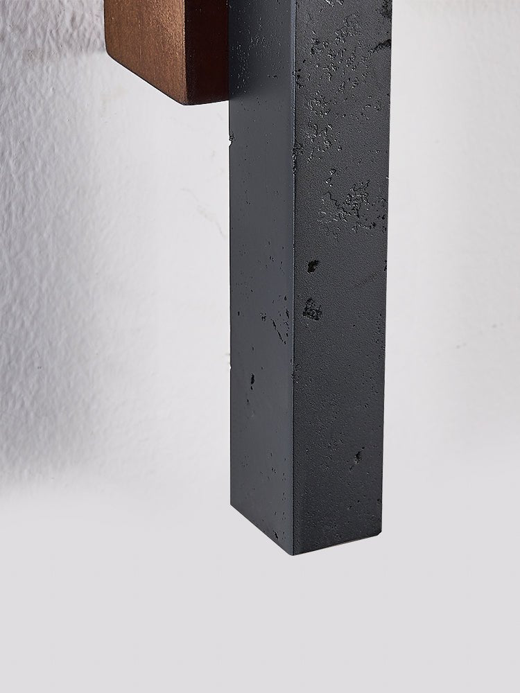 Juna Slim Zwart travertin Lineaire wandlamp